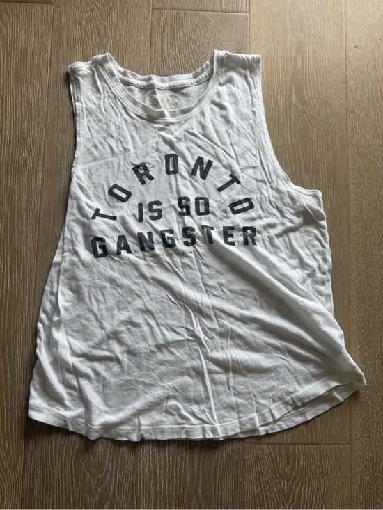 Spiritual Gangster Tops - Spiritual Gangster White Muscle Tank with Navy Graphic